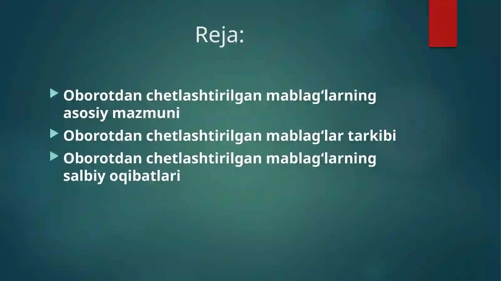 Oborotdan chetlashtirilgan mablag’lar to’g’risida tushuncha va ularning tarkibi 2