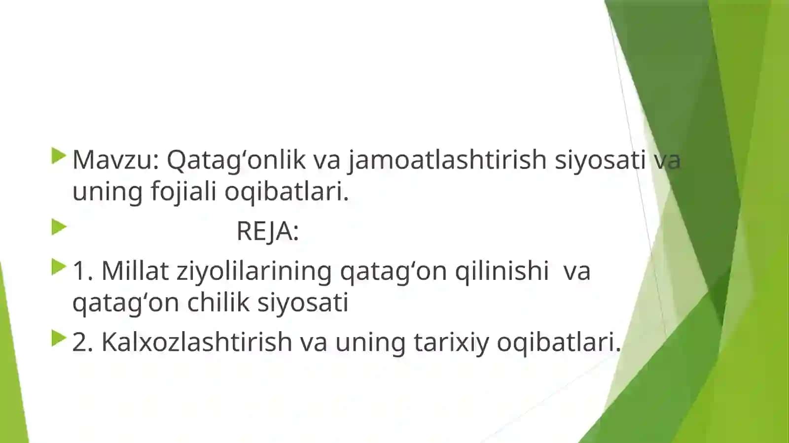 Qatagʻonlikvajamoatlashtirishsiyosati va uning fojiali oqibatlari 2