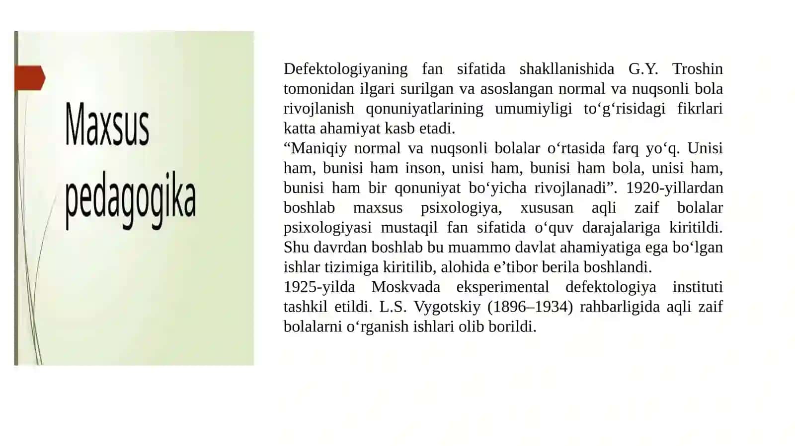 MAXSUS PSIXOLOGIYA HAQIDA TUSHUNCHA VA UNING MUAMMALORI 2