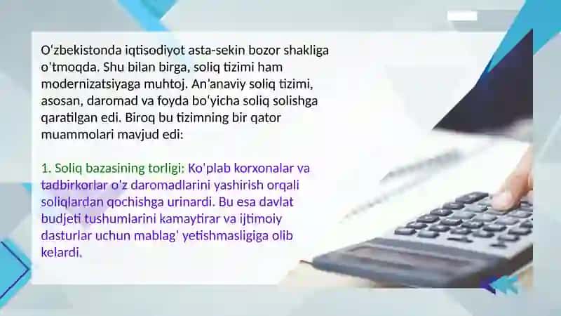 O'zbekistonda QQSni joriy qilishning iqtisodiy sabablari 2