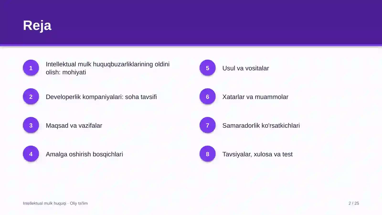 Developerlik kompaniyalarida intellektual mulk huquqbuzarliklarining oldini olish 2