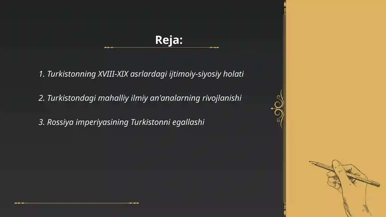 XIX asr oxiri XX asr boshlarida Turkistonning ilmiy õrganilishi 2