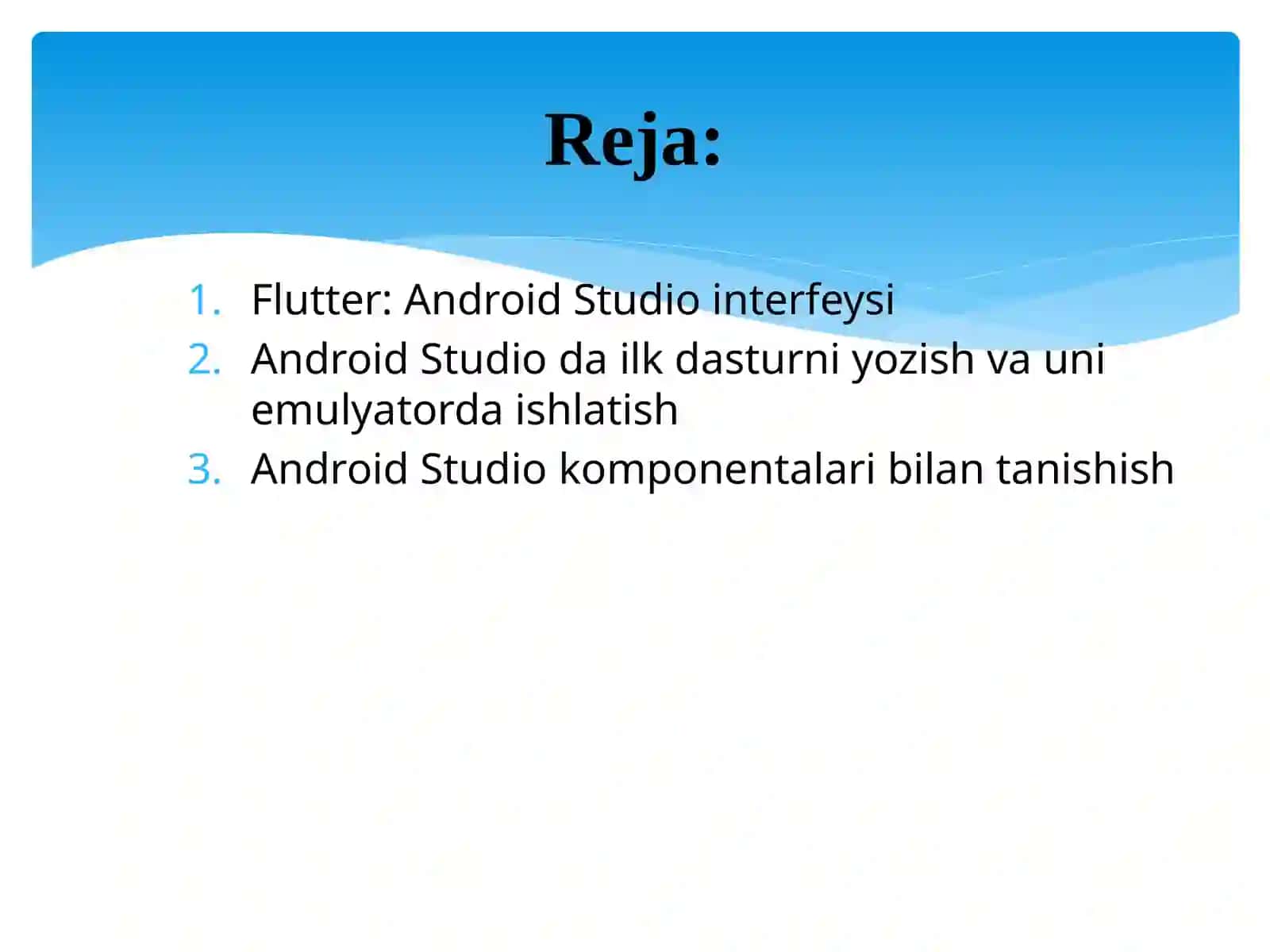 Flutter: Android Studio interfeysi 2