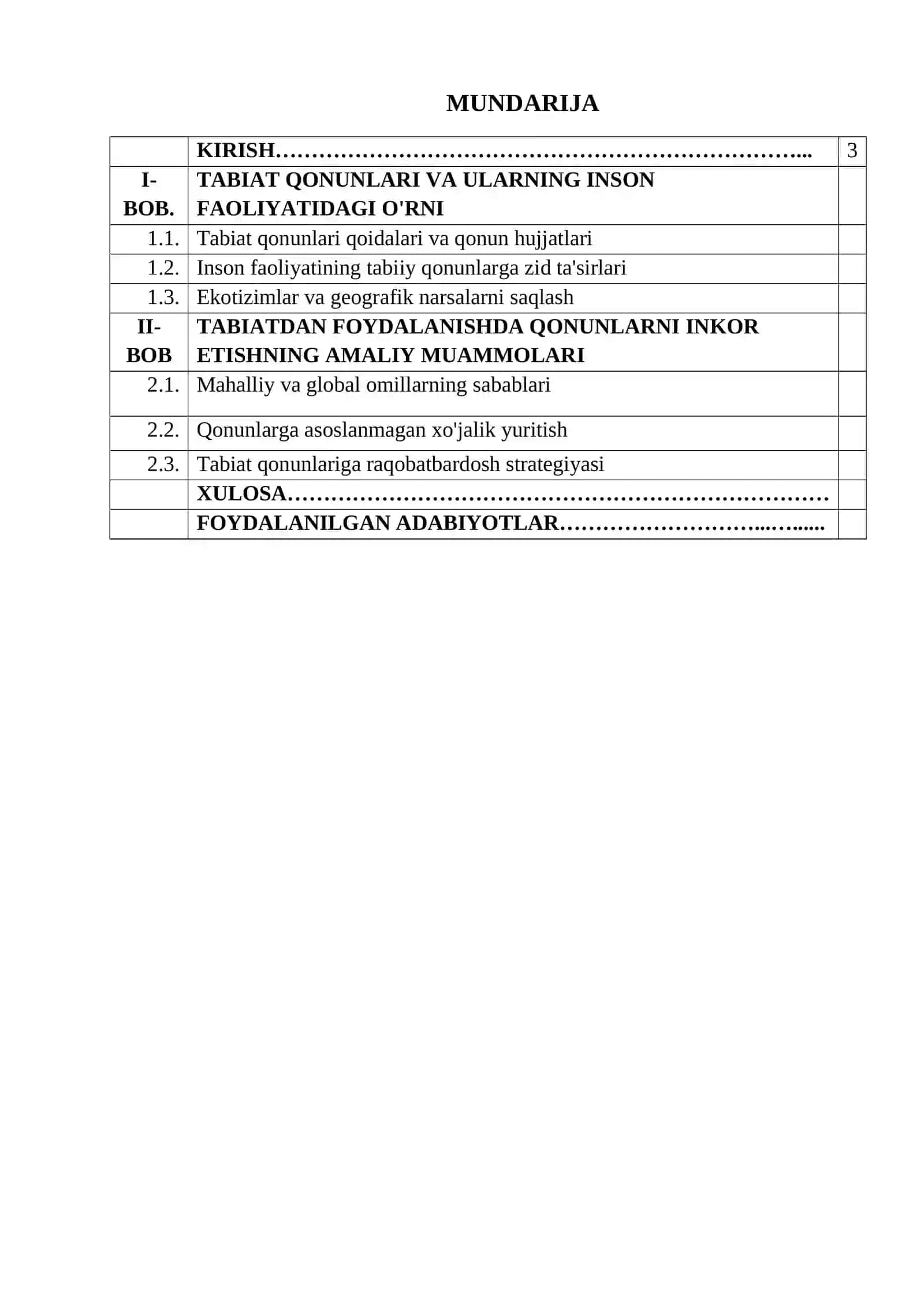 KURS ISHI: Amalliy Iqlimshunoslik, «iqlim rekreatsion resurs sifatida» 2