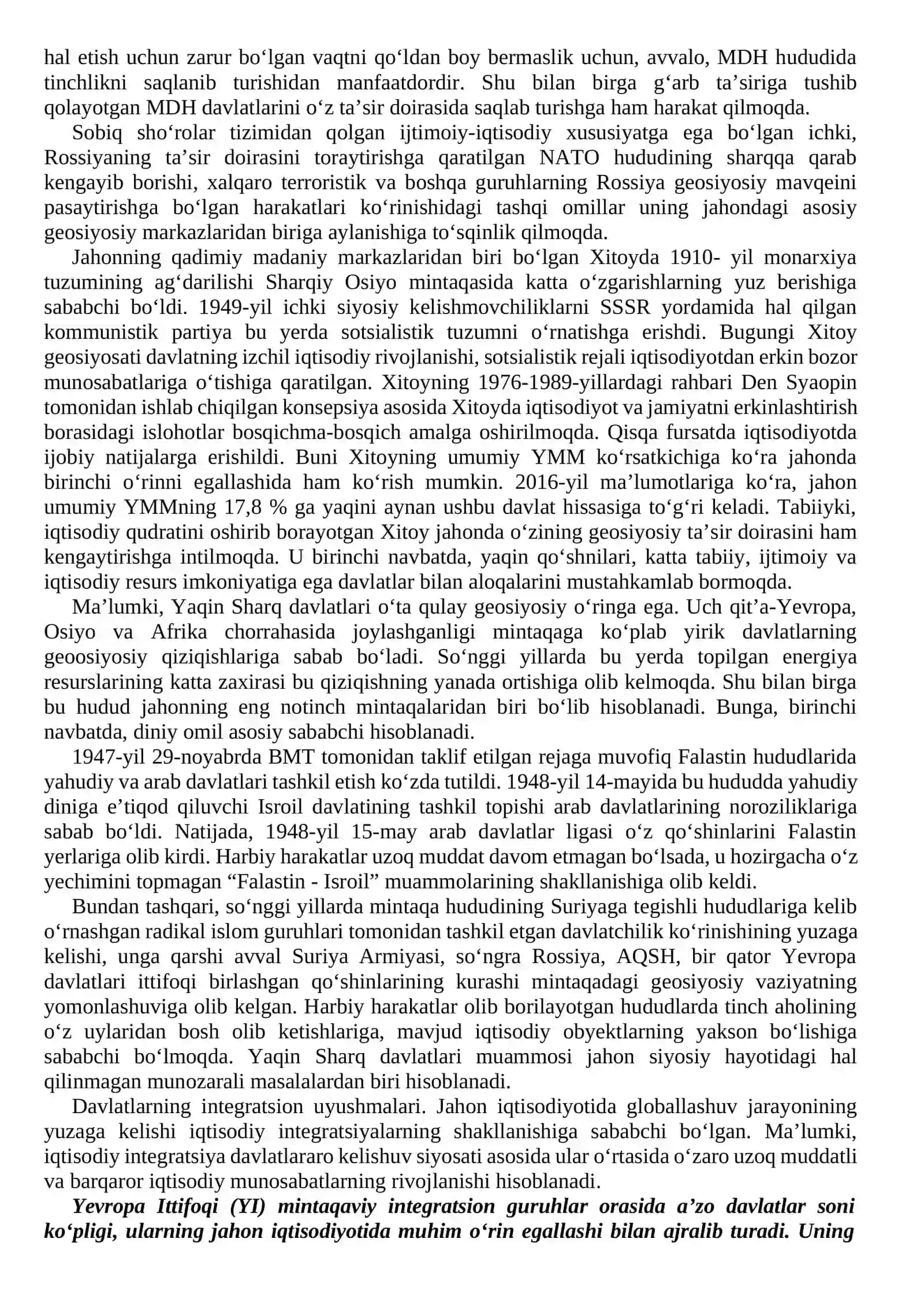 Jahondagi Zamonaviy Geosiyosiy Vaziyat 2