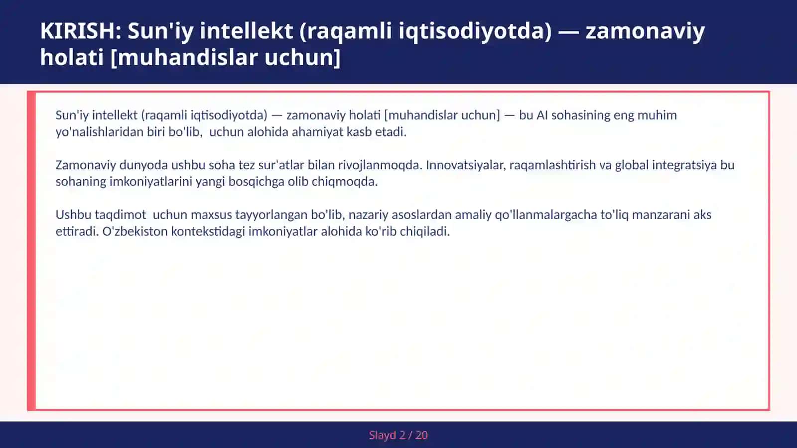 Sun'iy intellekt (raqamli iqtisodiyotda) — zamonaviy holati [muhandislar uchun] 2