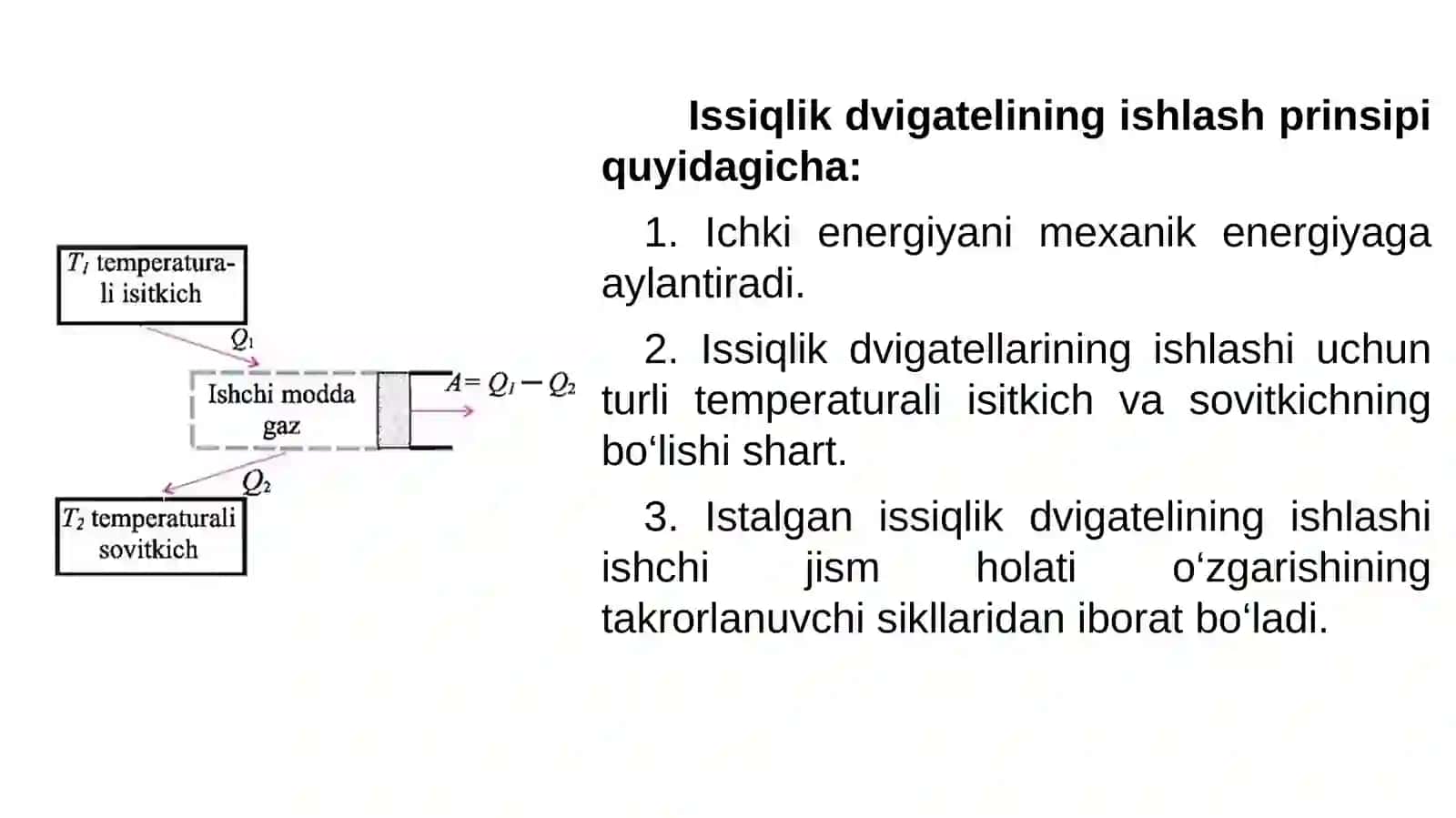 Issiqlik dvigatellarining ishlash prinsipi 2