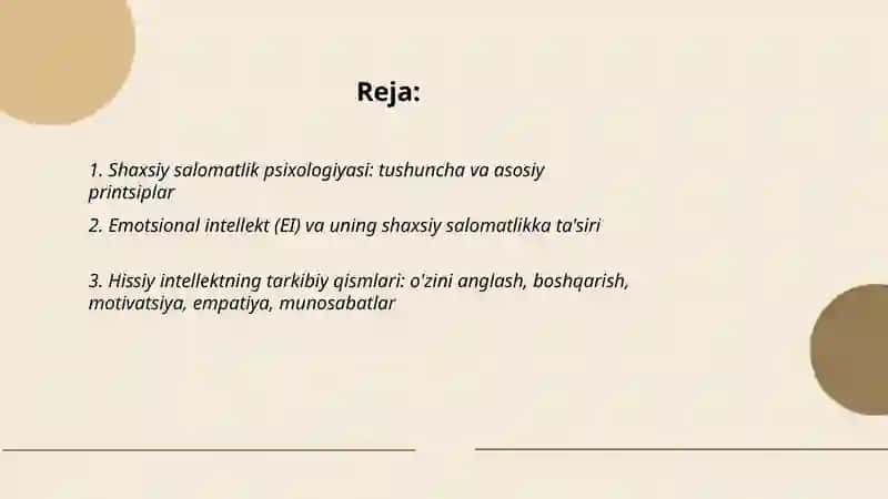 Shaxsiy salomatlik psixologiyasi 2