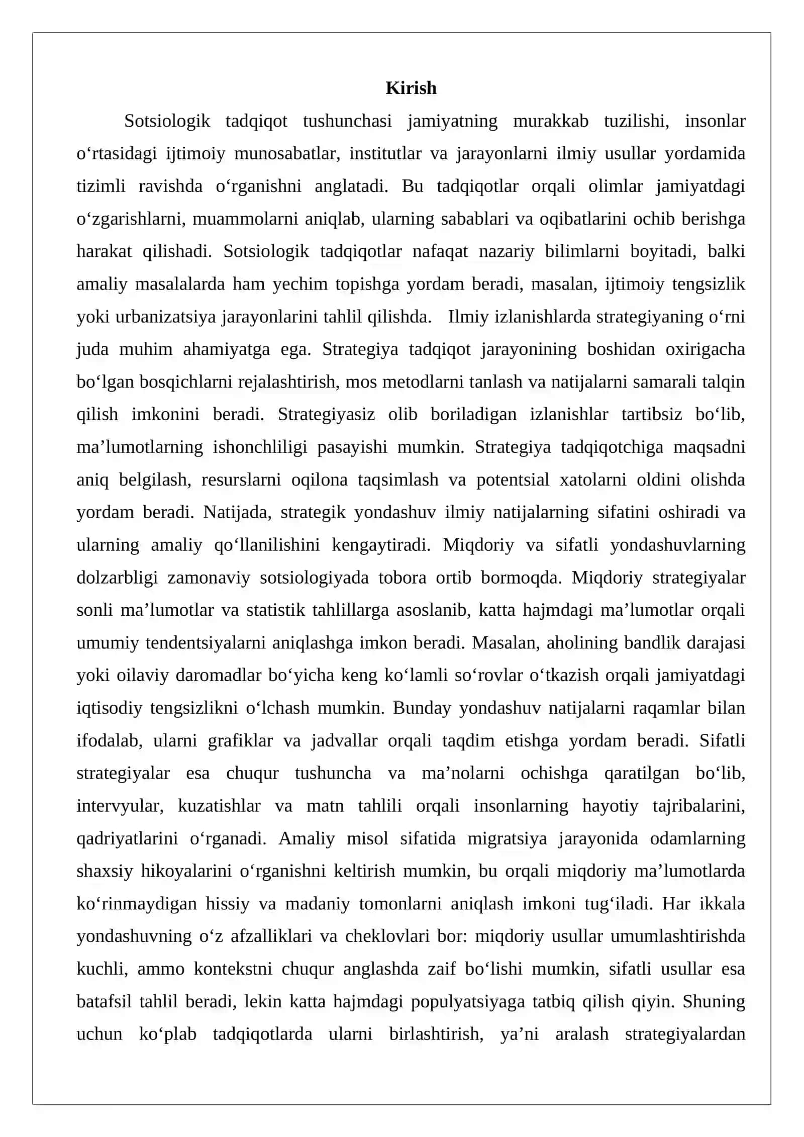 Sotsiologik taḍqiqotlar miqdoriy va sifatli strategiyalari 2