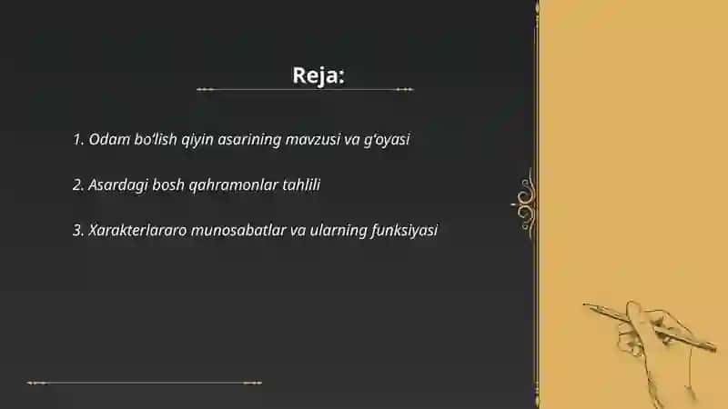 Odam boʻlish qiyin asari 2