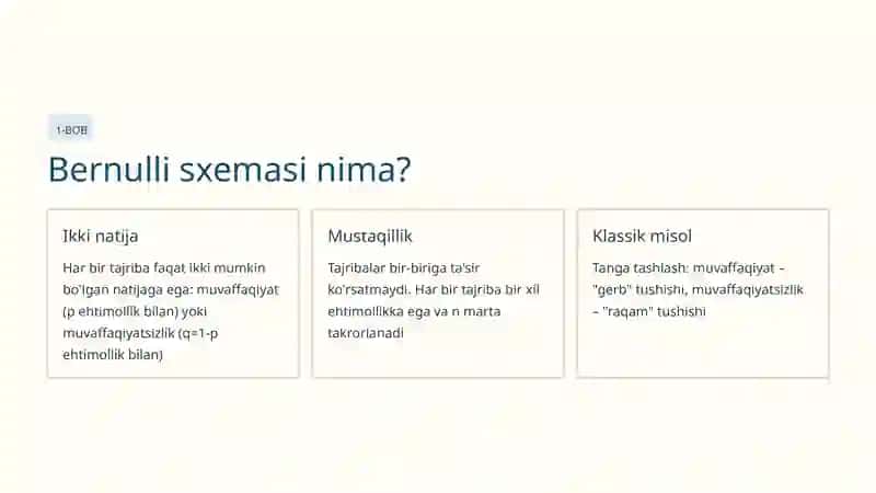 Bernulli sxemasini umumlashtirish va Polinomial formula 2