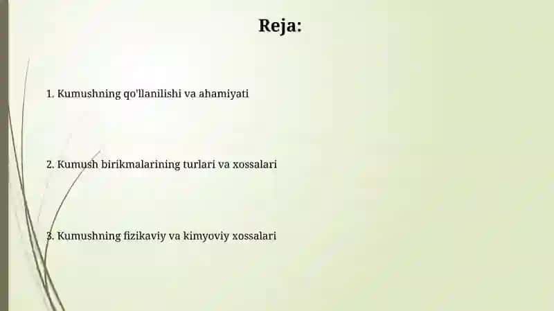 Kumush va uning birikmalari 2