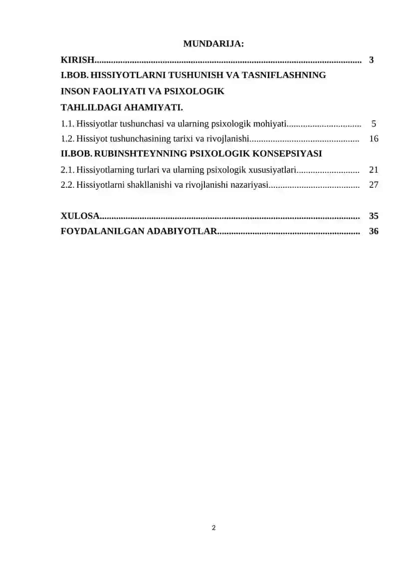 HISSIYOTLARNING TASNIFI (RUBINSHTEYN, LEONTIEV). 2