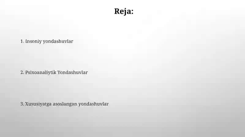 Insoniy yondashuvlar 2