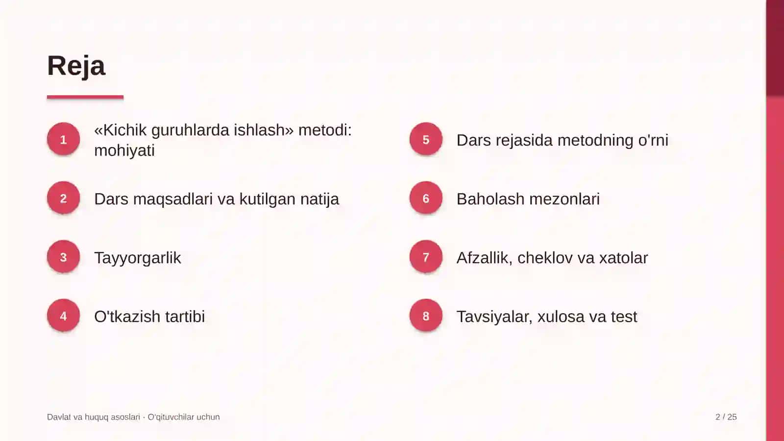 davlat va huquq asoslari darslarida kichik guruhlarda ishlash metodidan foydalanish 3494 2