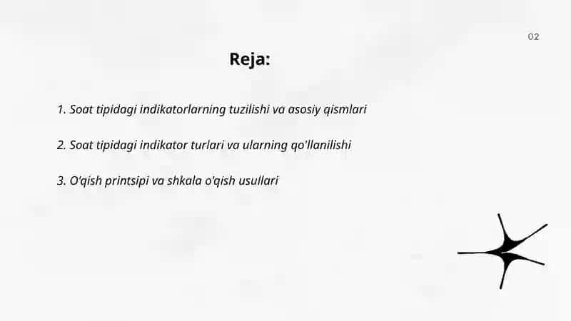 Soat tipidagi indikatorlar bilan o'lchashni o'rganish Jamolova Shaxnozaxon 2