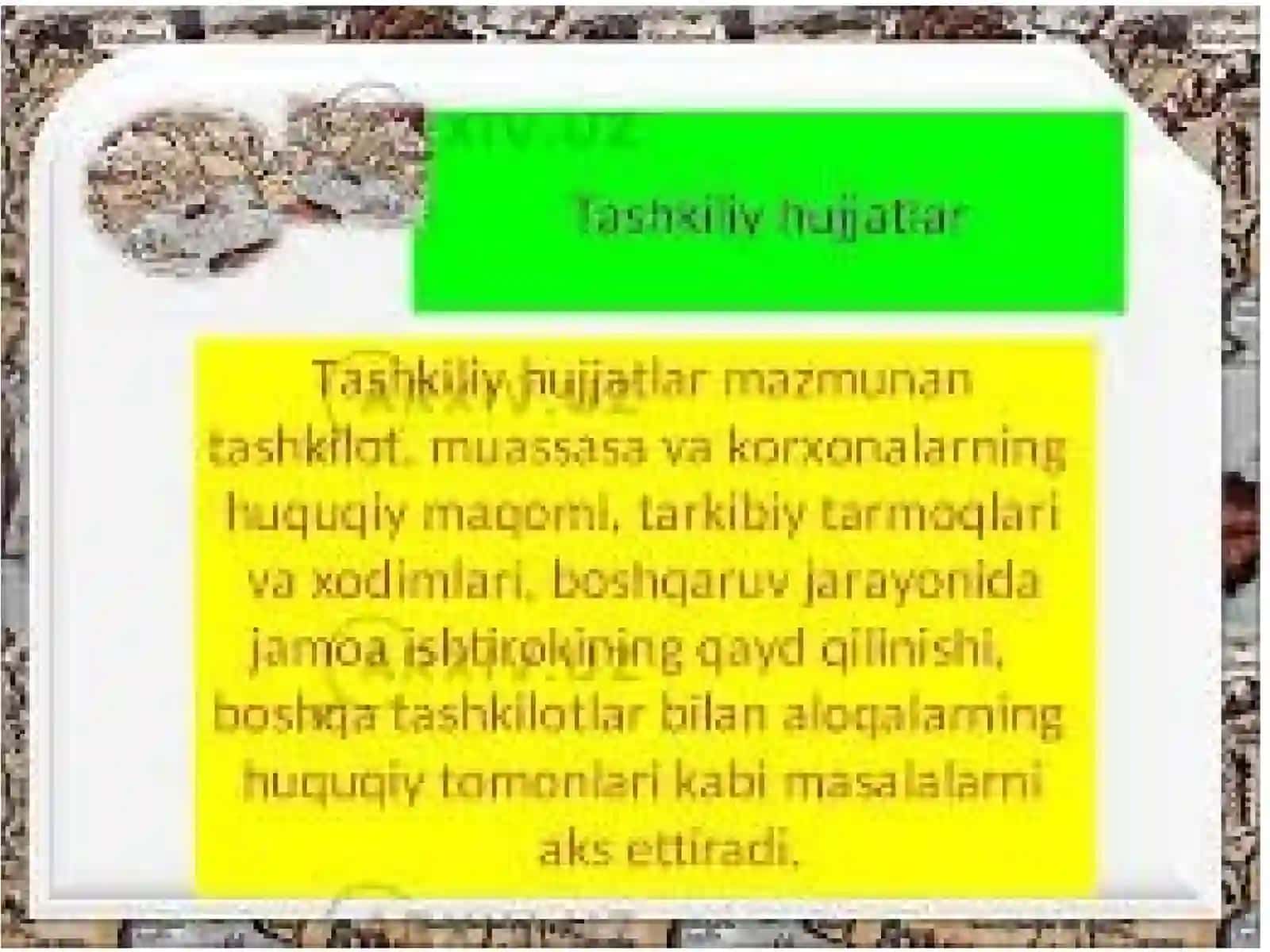Tashkiliy hujjatlar va ularning ahamiyati 2