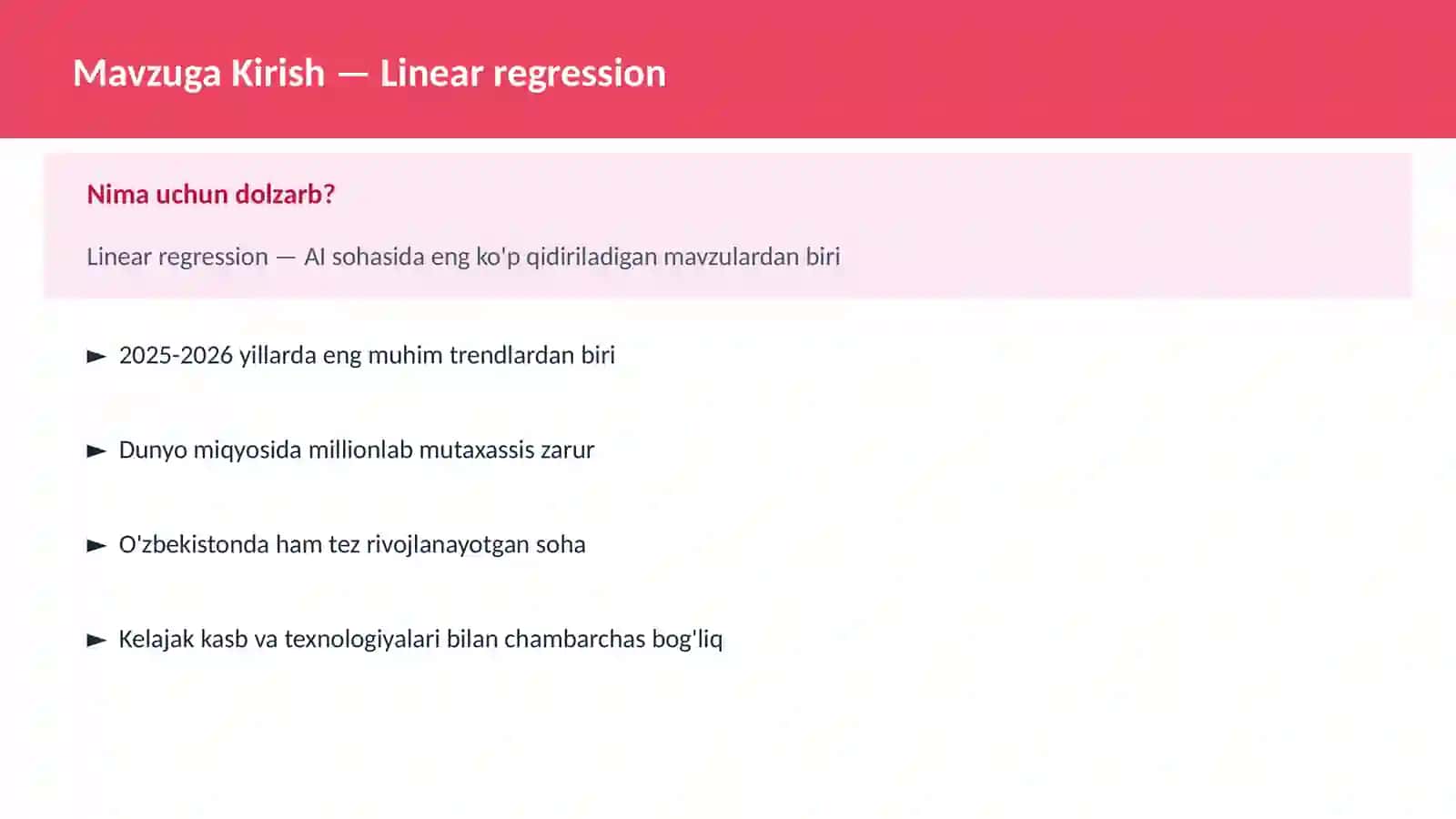 AI | MACHINE LEARNING ASOSLARI 2