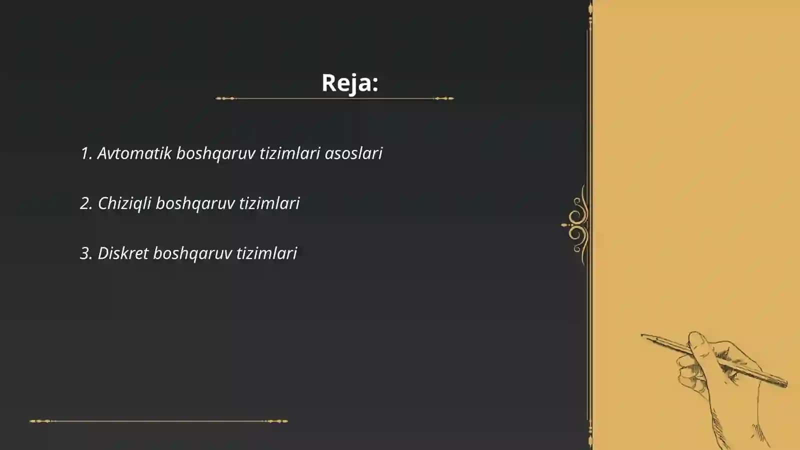 Avtomatik Boshqaruv strukturasini qurish 2