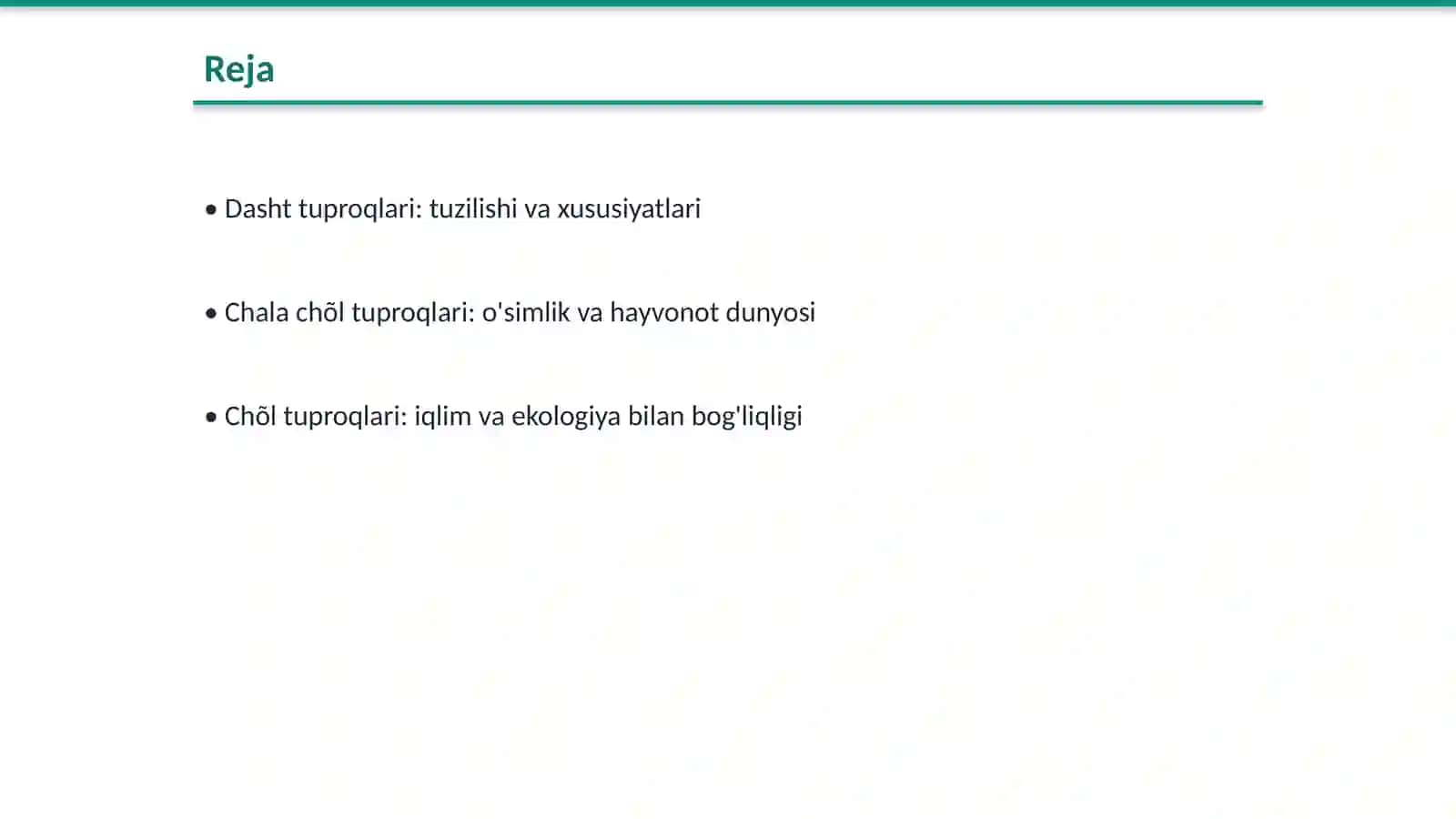 Dasht,chala chõl va chõl tuproqlari 2