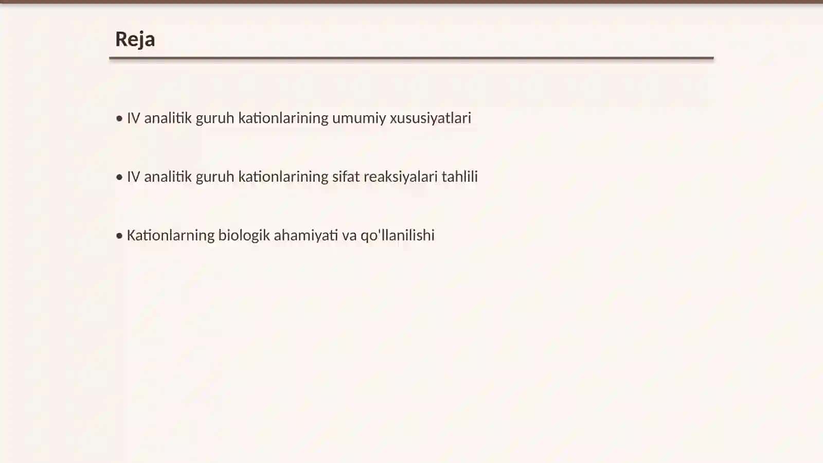 IV analitik guruh kationlarini sifat reaksiyalari va biologik ahamiyati 2