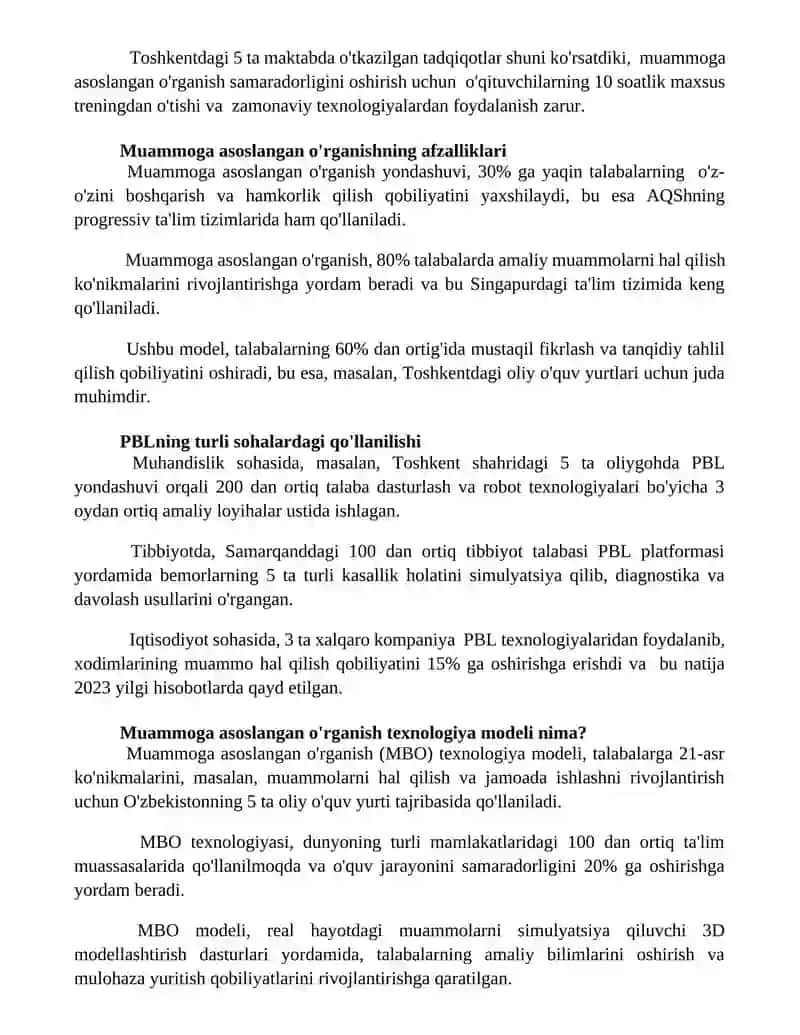 PBLning samaradorligini baholash 2