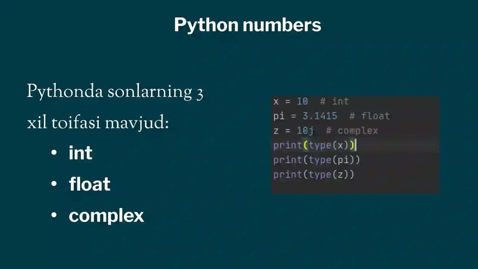 Python-Matematika va Sonlar 2