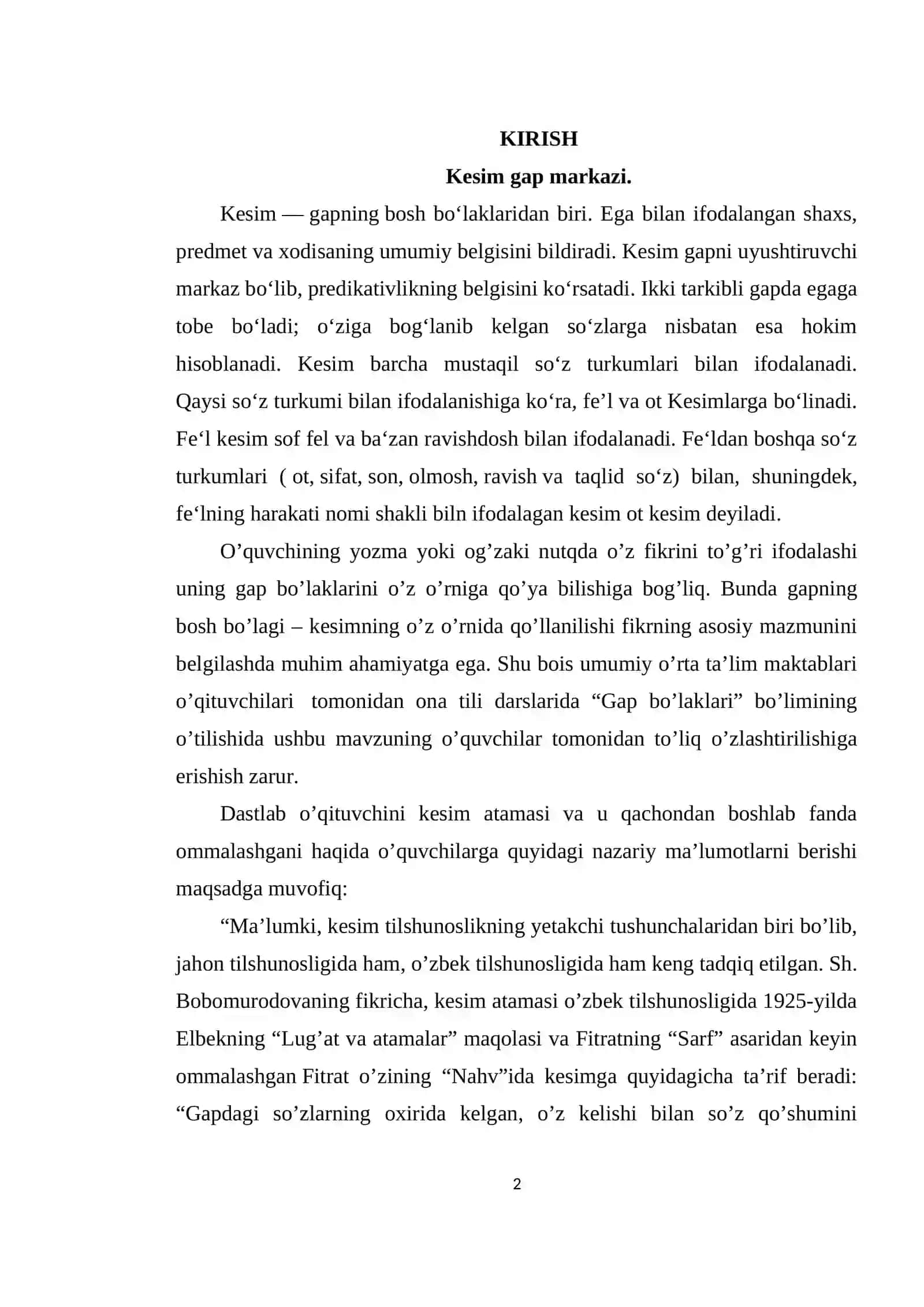 KESIM VA UNING O'ZBEK TILSHUNOSLIGIDAGI TADQIQ 2
