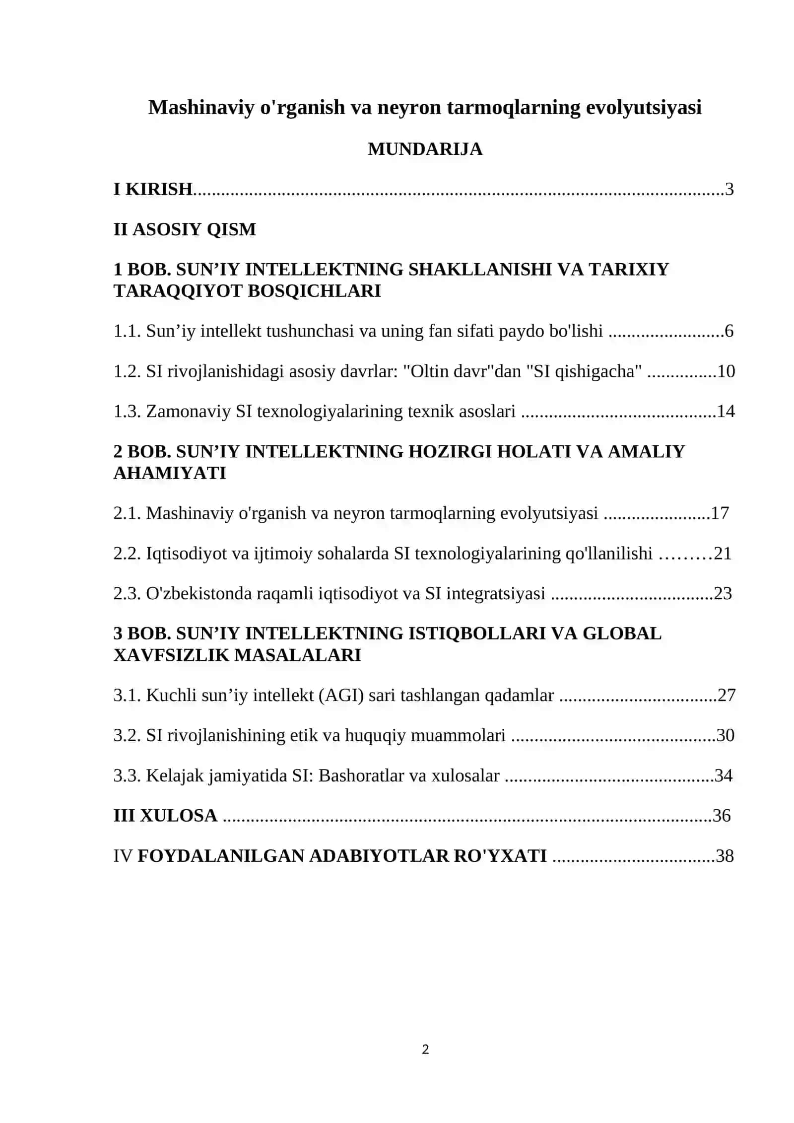 Mashinaviy o'rganish va neyron tarmoqlarning evolyutsiyasi 2