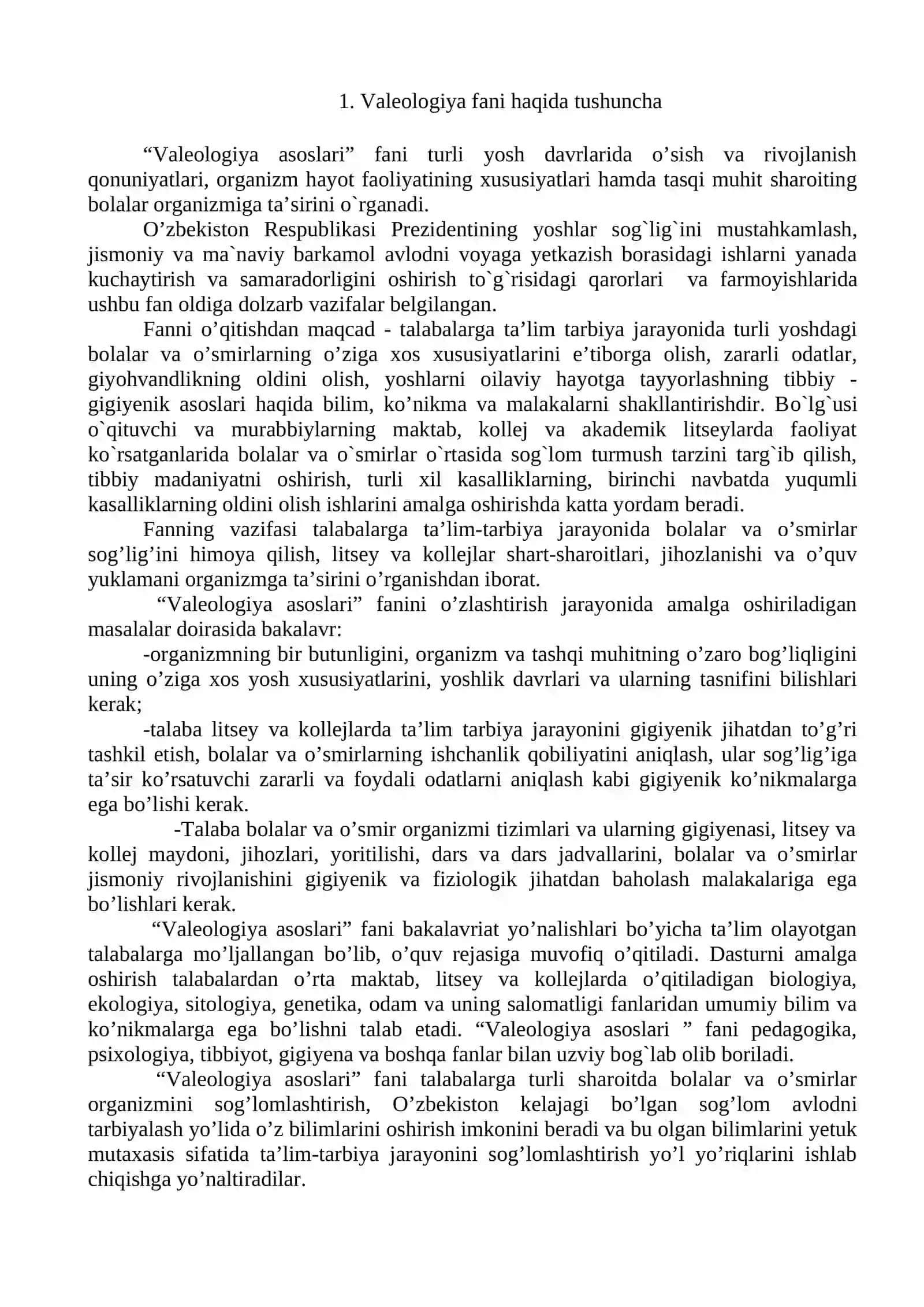 Valeologiya asoslari fani haqida tushuncha. Sog`lik, kasallik, uchinchi holat 2