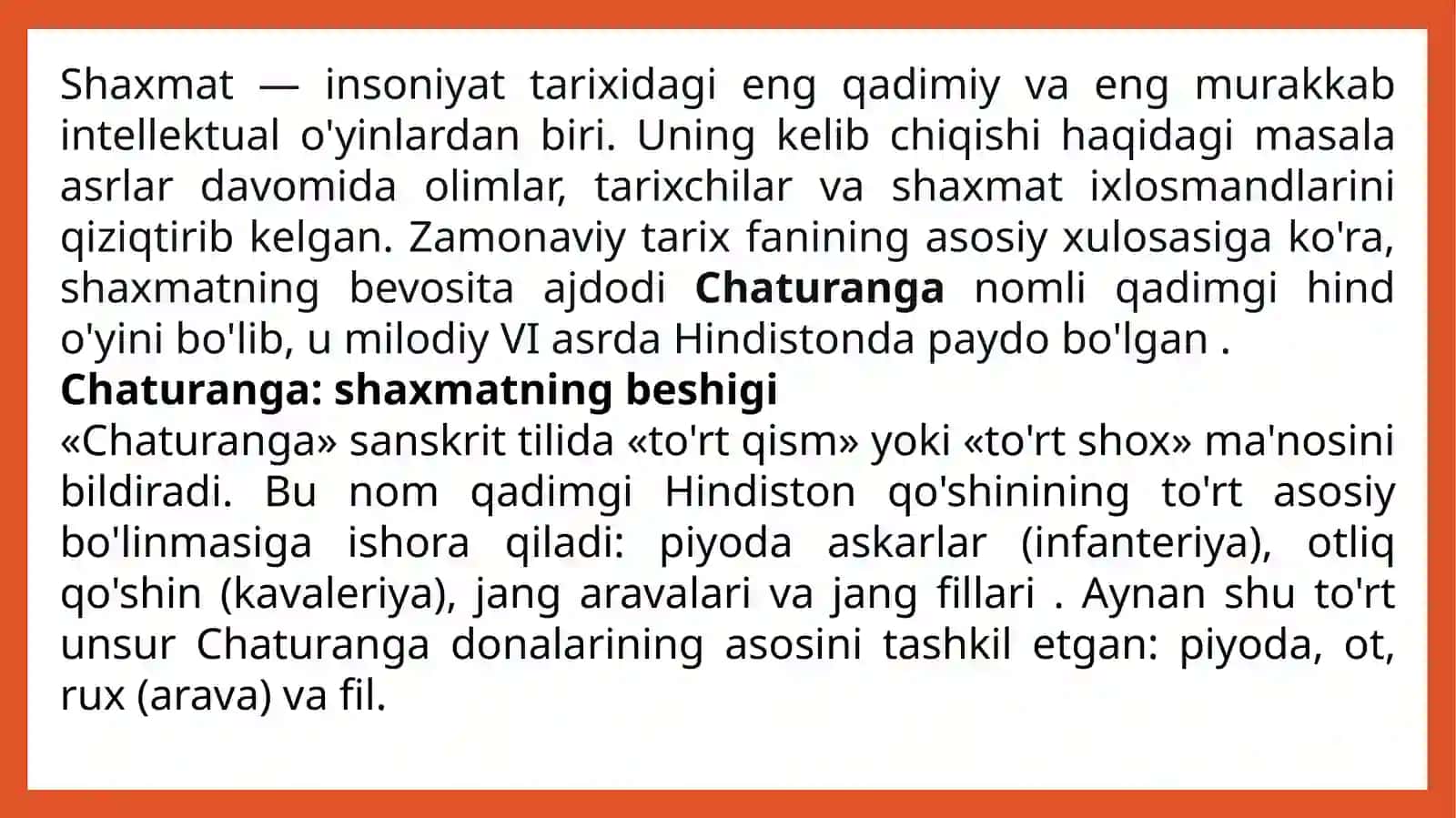 Shaxmat o'yinining kelib chiqishi va rivojlanish tarixi 2
