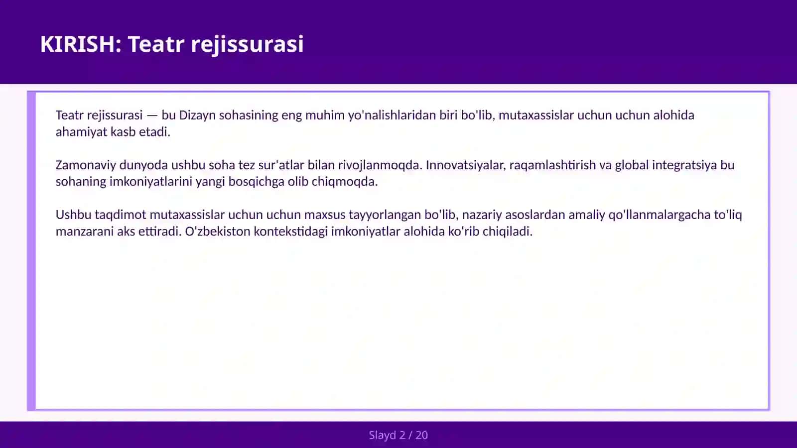 TEATR REJISSURASI 2