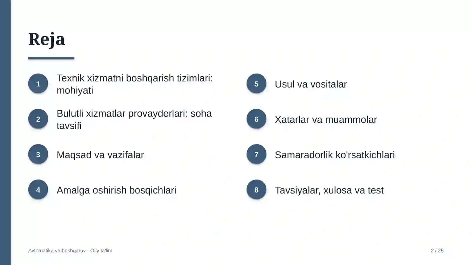 bulutli xizmatlar provayderlarida texnik xizmat ko'rsatishni boshqarish tizimlari 2492 2