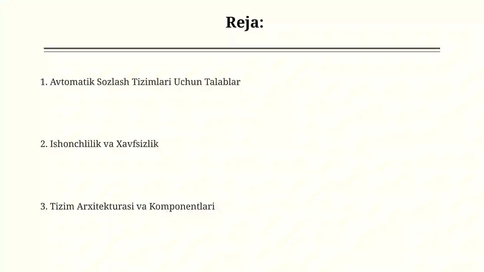 Avtomatik rostlash sistemalariga quyiladigantalablar 2
