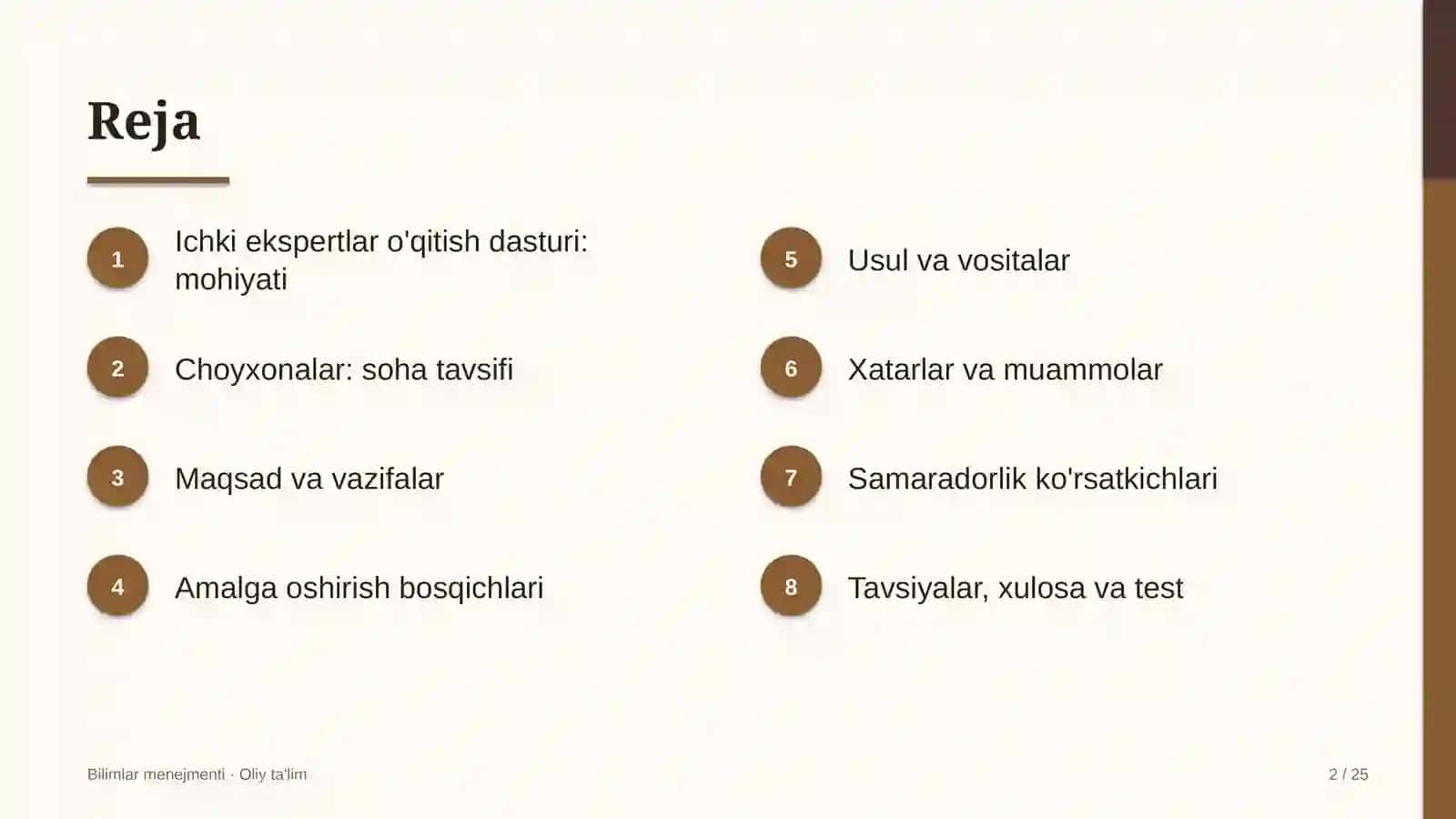 Ichki ekspertlar o'qitish dasturi: mohiyati 2