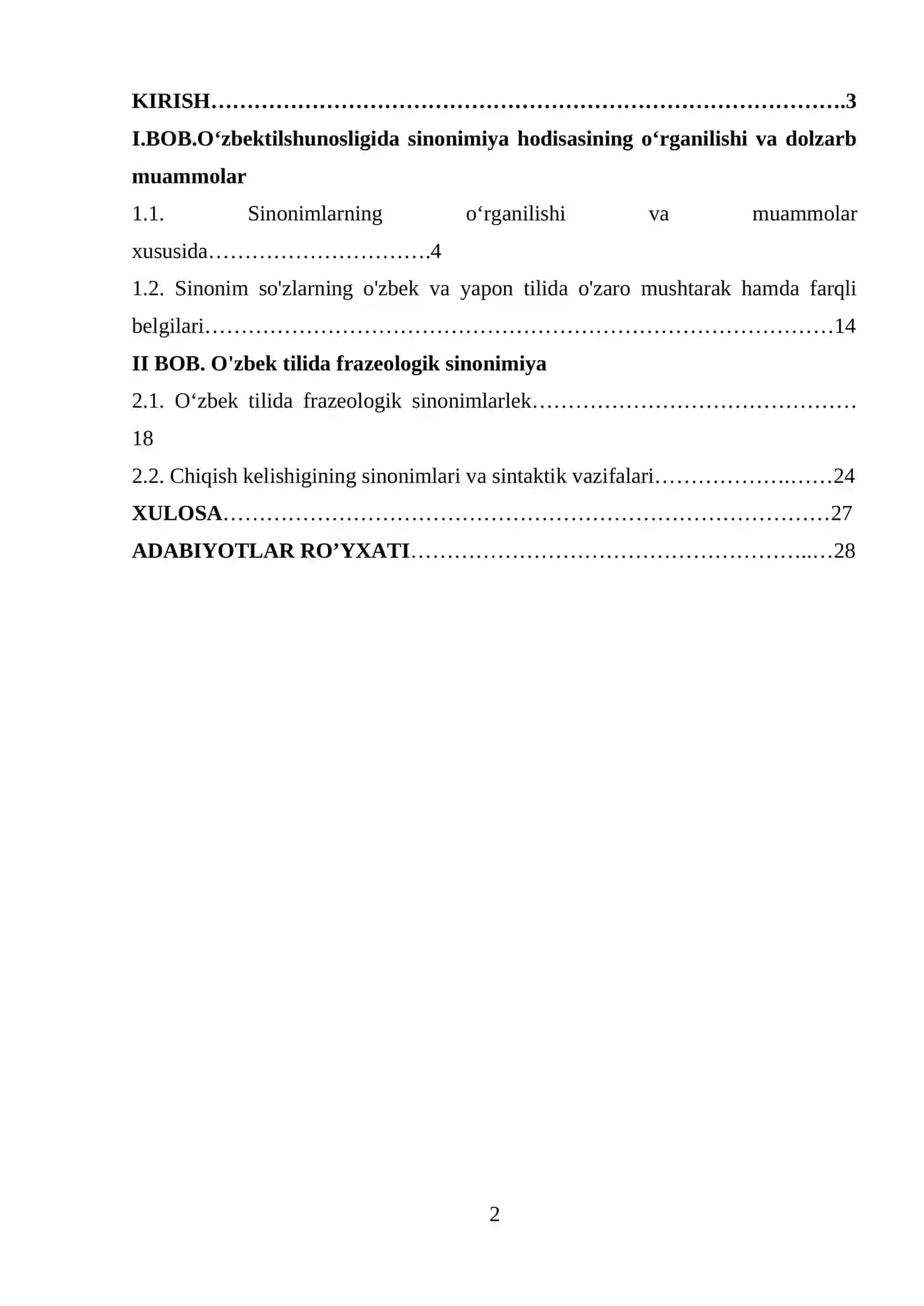 O’zbek tilshunosligida sinonimiya hodisasining o’rganilishi 2