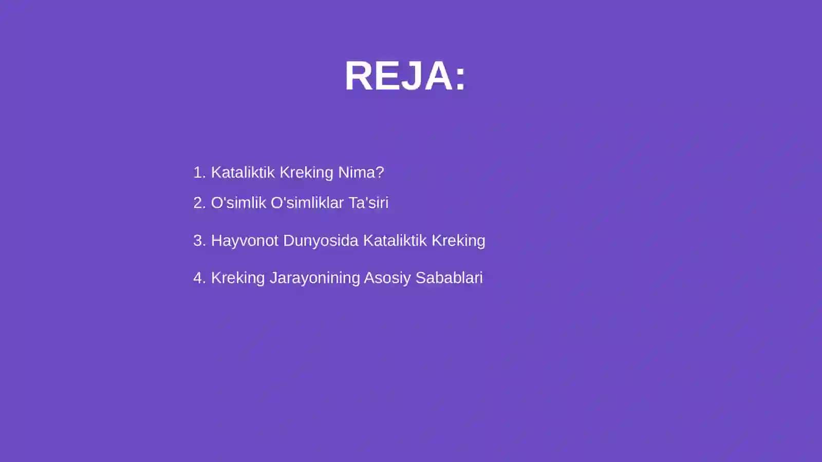 Kataliktik kreking alkanlaring o'simlik va hayvonot dunyosi ta'sir 2