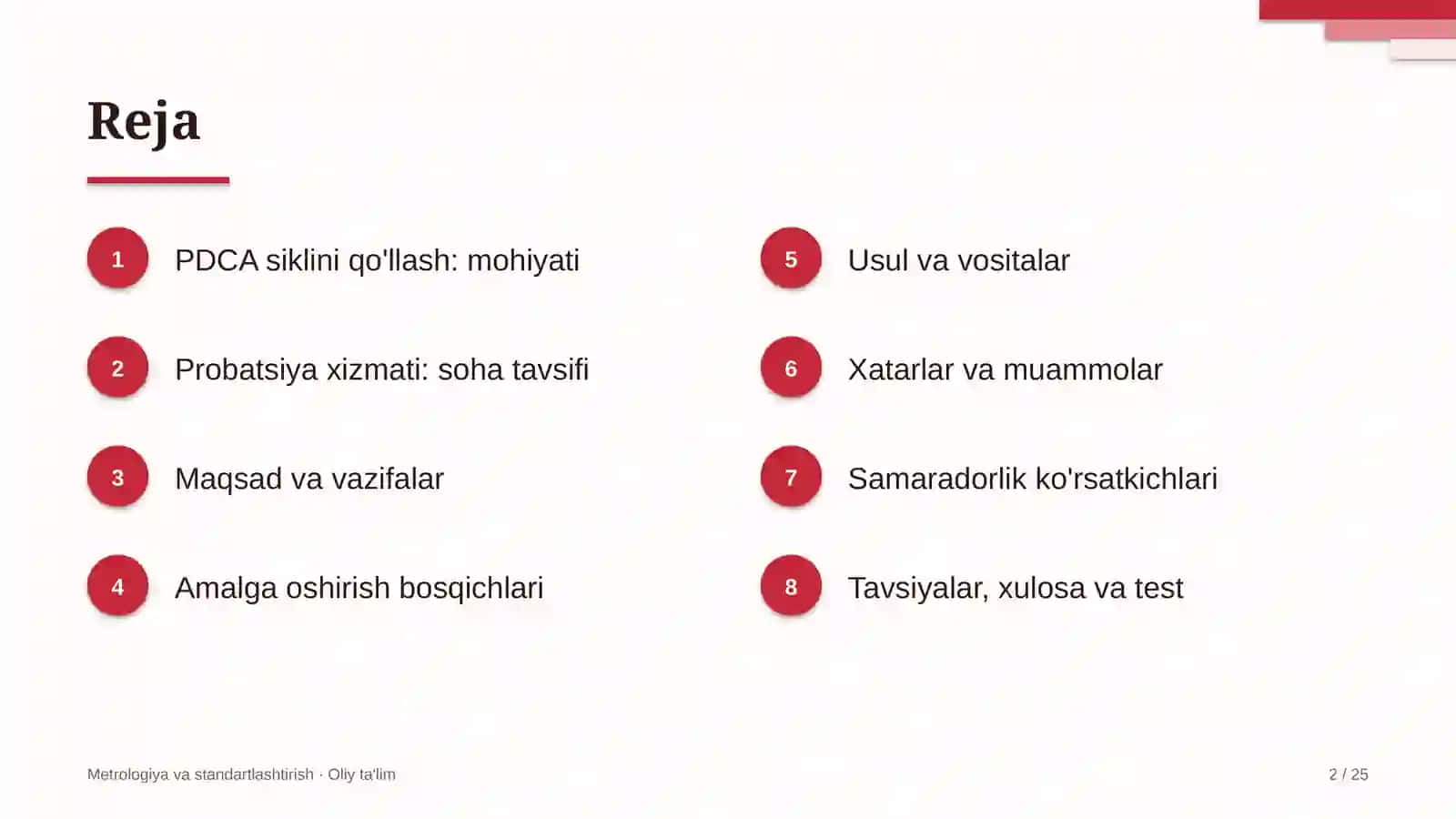 probatsiya xizmatida pdca siklini qo'llash 4949 2