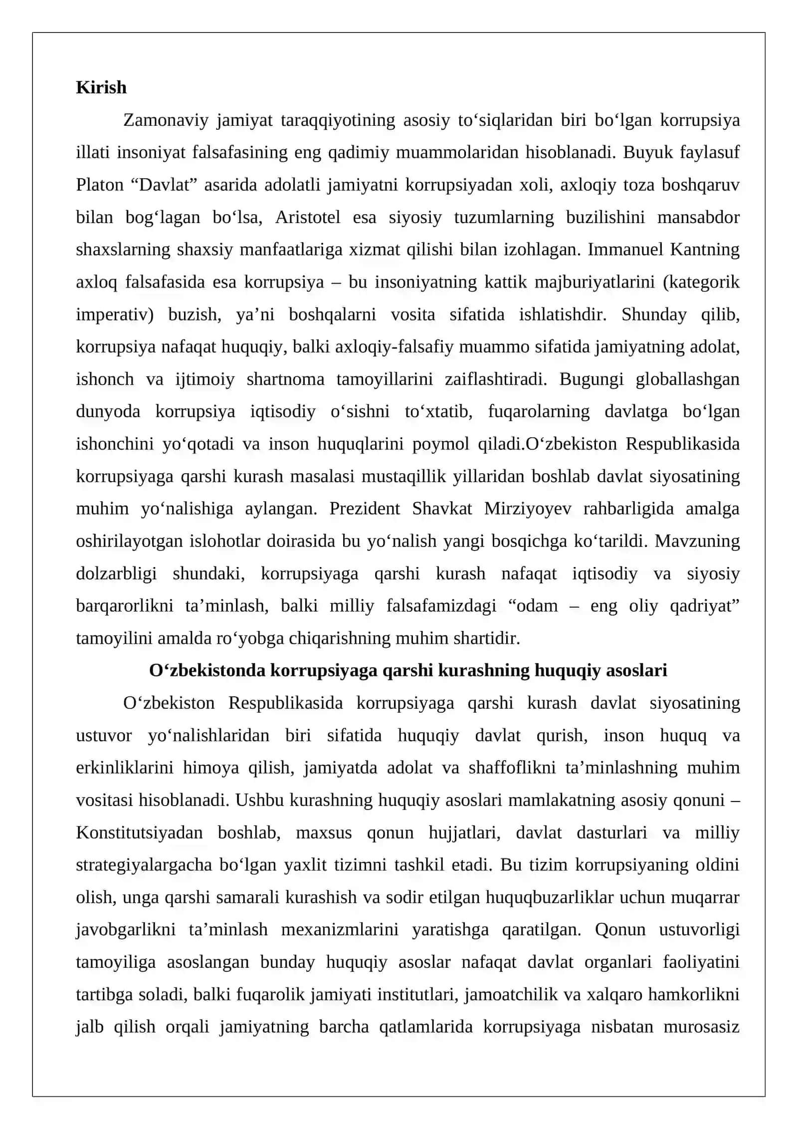 O‘zbekistonda korrupsiyaga qarshi kurash qonunchiligi 2