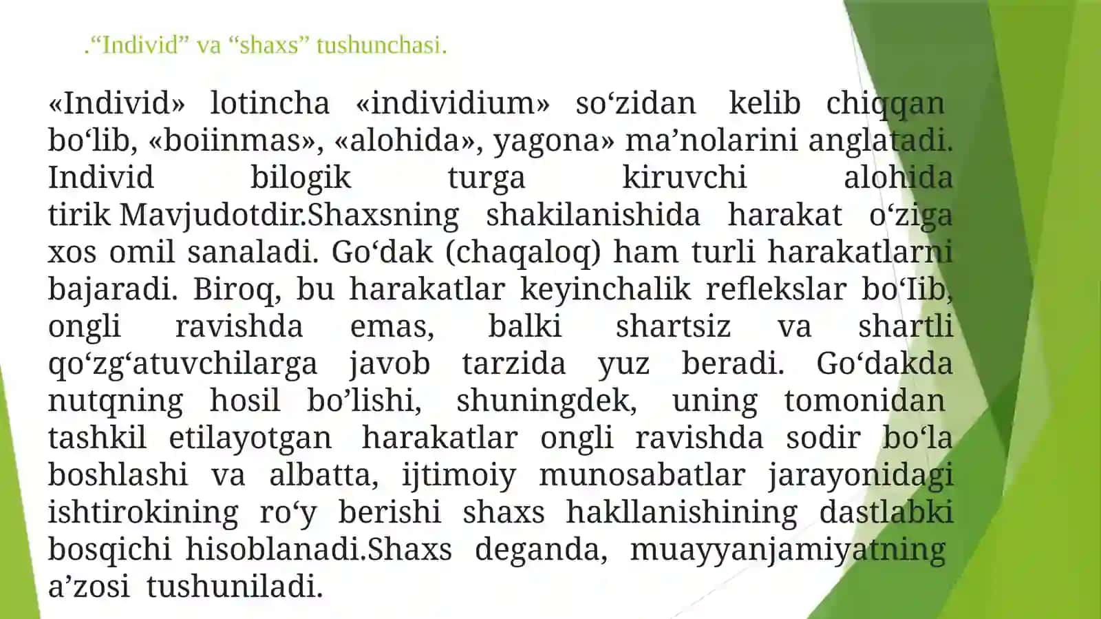 Shaxsning rivojlanishi, tarbiyasi va ijtimoiylashuvi. Yaxlit pedagogik jarayon 2