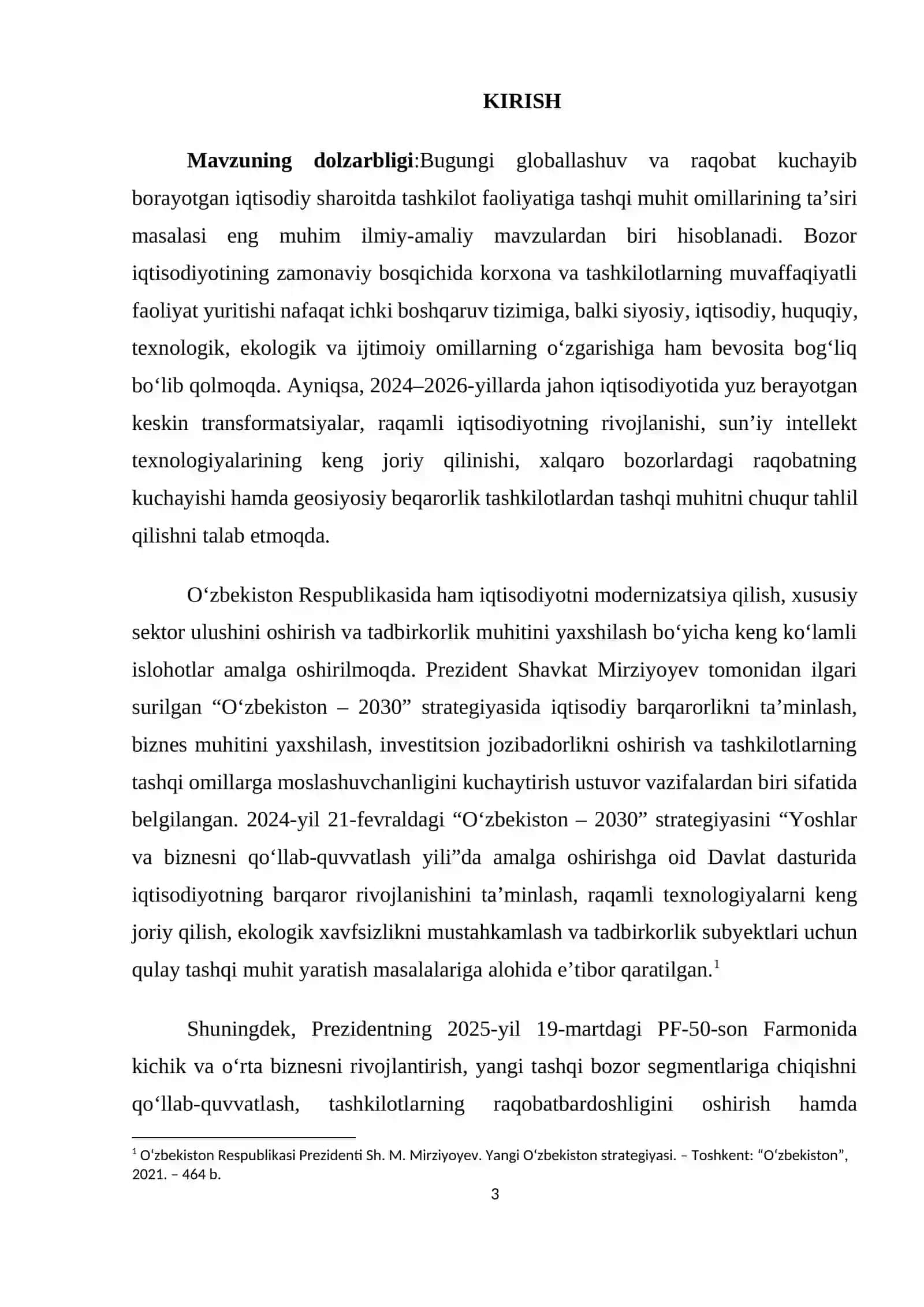 TASHQI MUHIT OMILLARINING TASHKILOT FAOLIYATIGA TA’SIRI TAHLILI 2