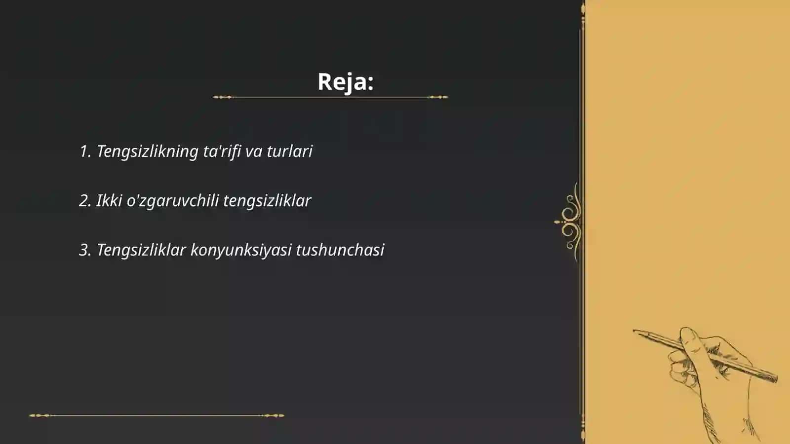 Ikki o'zgaruvchili tengsizliklarning konyuksiyasi va dizyunksiyasi 2