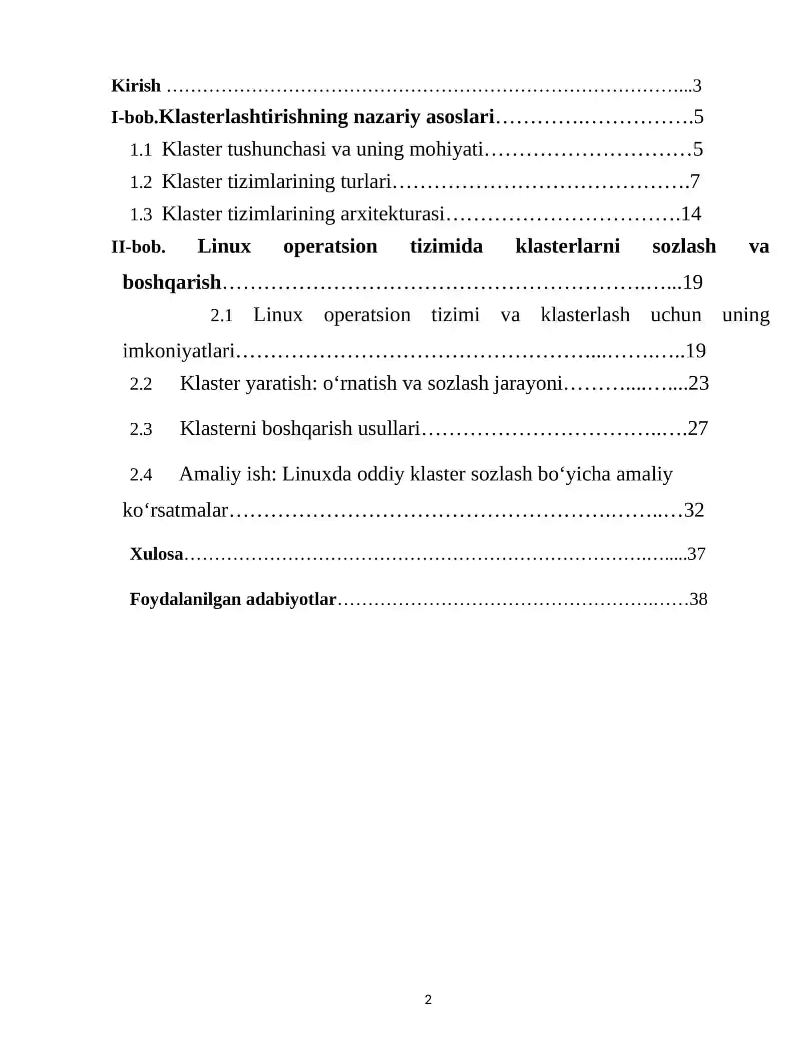 Klasterlashtirish. Linux operatsion tizimida klasterlarni sozlash va boshqarish 2