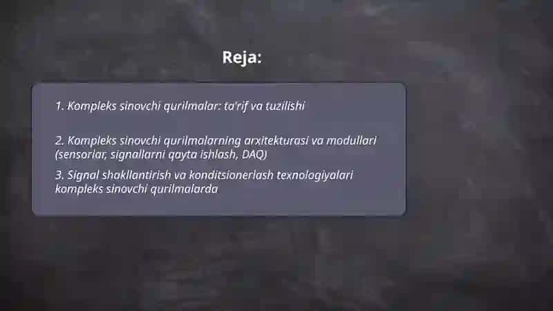 Kompleks sinovchi qurilmalar 2