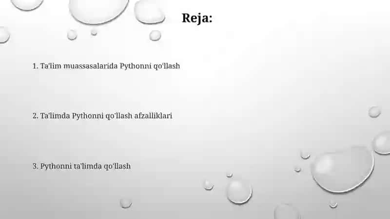 Python dasturlash tilining ta'limda qo'llanilishi 2