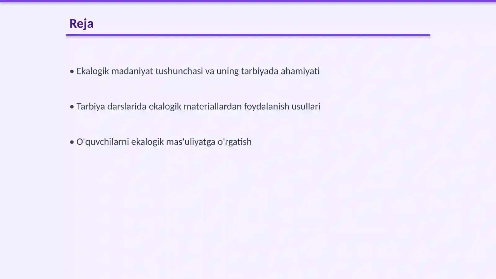 Ekalogik madaniyatni shakllantirish 2
