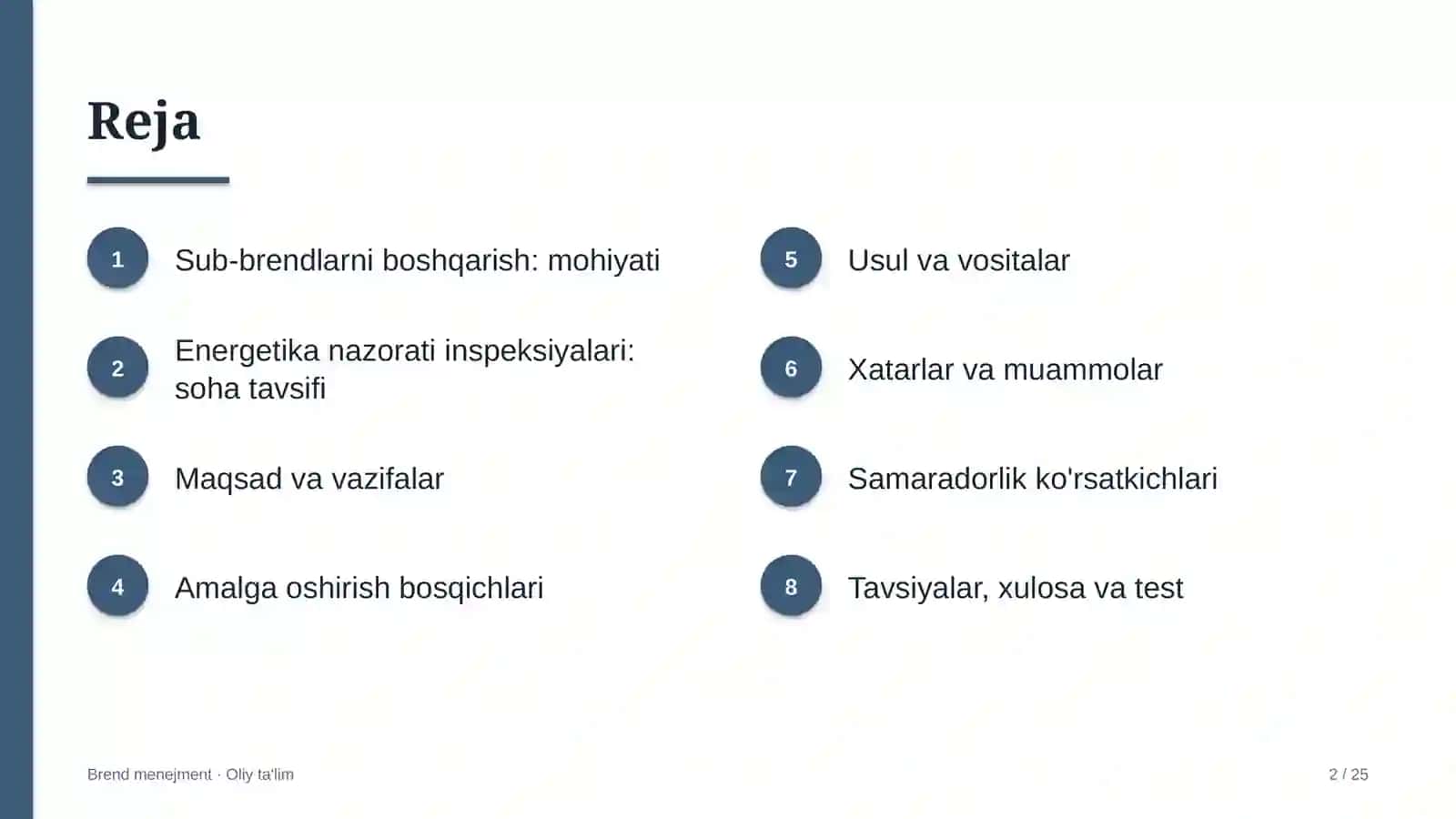 Energetika nazorati inspeksiyalarida sub-brendlarni boshqarish 2