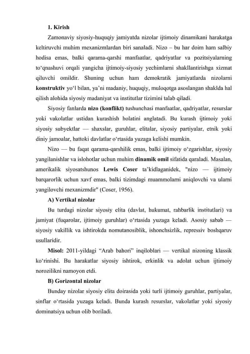 Nizolarni konstruktiv hal qilish shartlari va omillari. 2