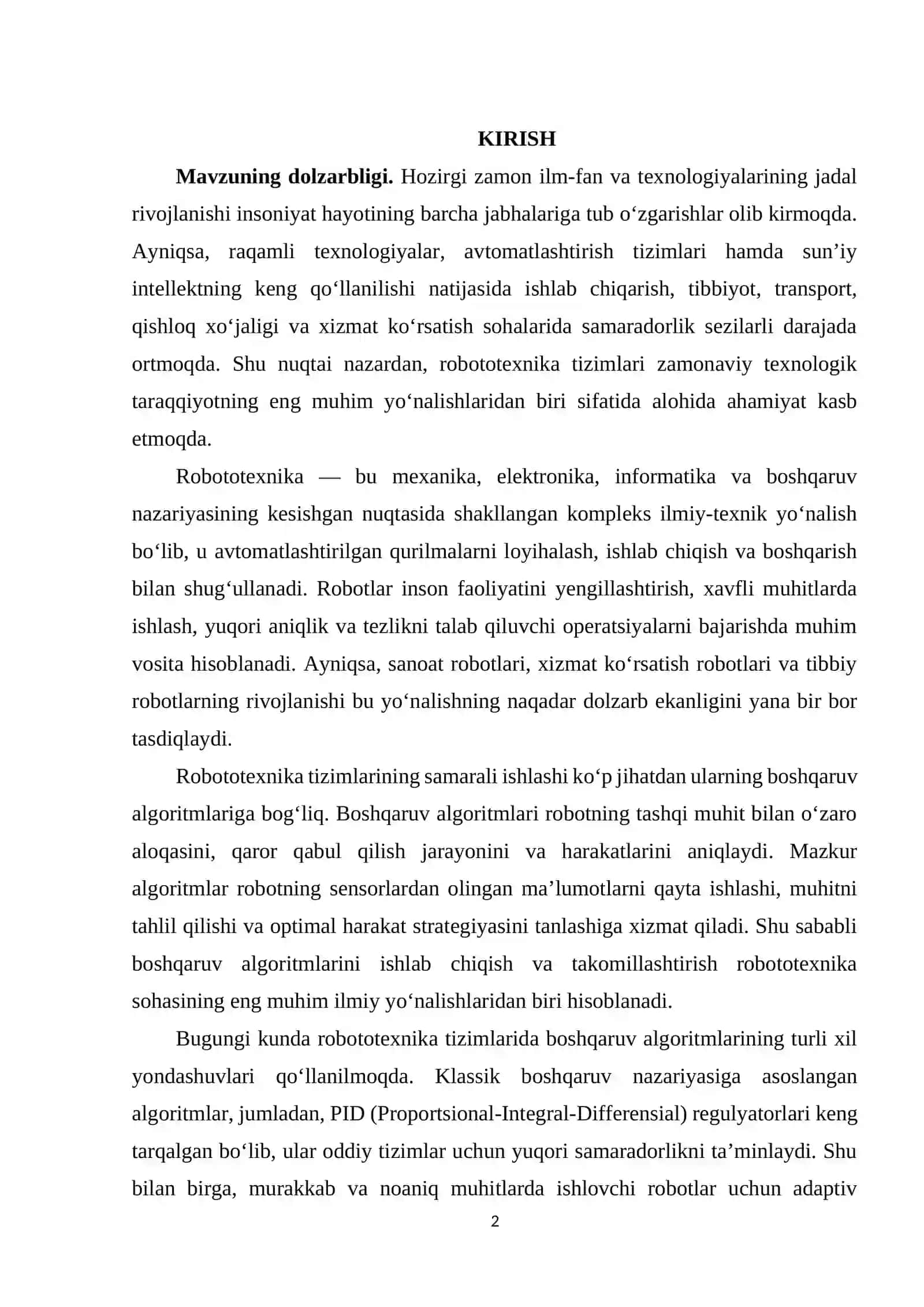 Zamonaviy Boshqaruv Algoritmlari va Ularning Amaliy Qo'llanilishi 2