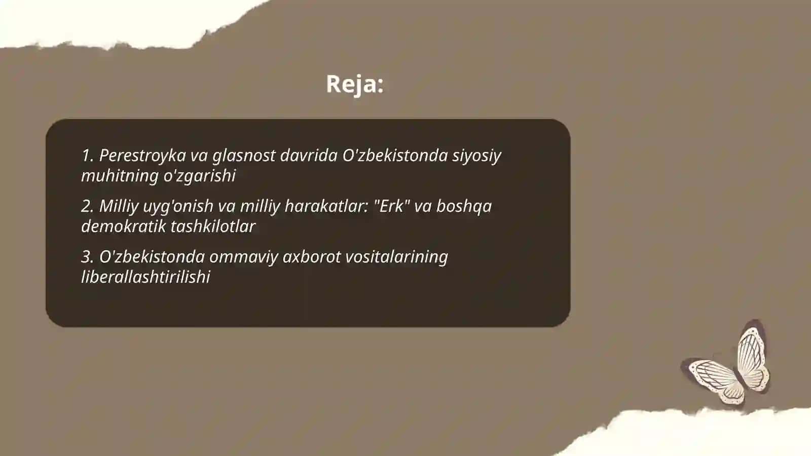 Mustaqillikka erishish arafasida O'zbekistonda ijtimoiy- siyosiy jarayonlar 2